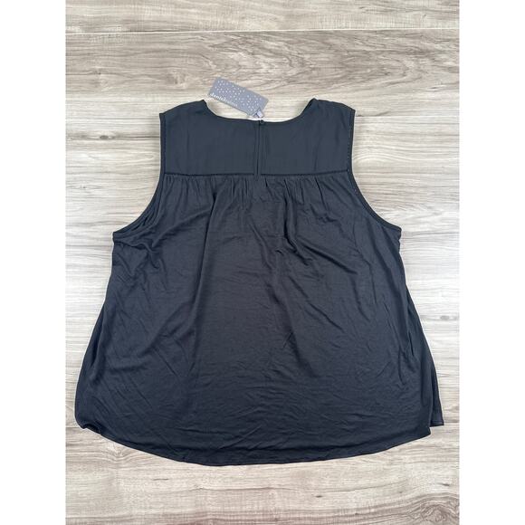 Daniel Rainn Odela Mixed Material Top Black 2XL - Picture 7 of 9